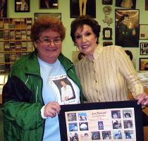 Alice Hart from Michigan displaying quilting work she has done using my album covers...thanks Alice!